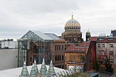 View of Synagogue dome from girl's school roof in Berlin, Germany