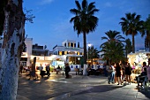 People shopping at dusk in Bodrum peninsula, Turkey