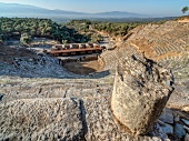 View of antique Priene Theater in Turkey