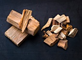 Räuchern, räuchern, Rauchgut, Holzspäne, Holzstücke, Holzchips