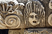 Close-up of ruins of Myra stone in Aegean, Turkey