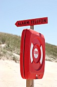 Alarm phone at Fano beach, Denmark
