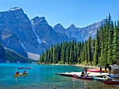 Kanada, Alberta, Banff National Park Moraine Lake, Gletscher, Kanus