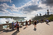 People standing at Queen Victoria Place near Niagara falls, Canada