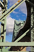 Low angle view of Pont Jacques-Cartier, Montreal, Canada