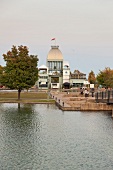 View of Parc du bassin Bonsecours and Vieux Port, Montreal, Canada
