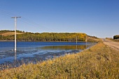 View of Touchwood Hills and landscape on Highway 15, Saskatchewan, Canada