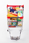 Shopping cart with food boxes
