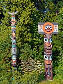Totem poles in Stanley Park, Vancouver, British Columbia, Canada