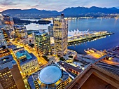 Kanada, British Columbia, Vancouver, Blick vom Harbour Centre, Skyline