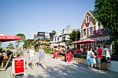 View of Cafe beach villa in Niendorf, Schleswig Holstein, Germany