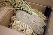 Close-up of straw braid in box, Barcelona, Spain