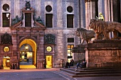 Side view of Munich lions statues, Munich, Germany