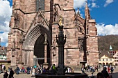 People around Freiburg Minster, Germany