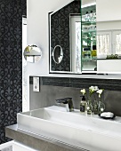 Luxury bathroom in anthracite with mirror cabinet
