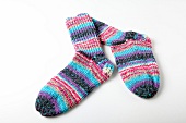 bunte Wollsocken, Socken aus Wolle, Stricksocken