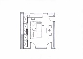 Illustration of floor plan with living room
