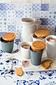 Dutch Stroopwaffeln biscuits with cocoa