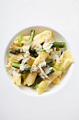 Garganelli with green asparagus and Parmesan cheese