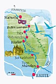 Karte der Weserlandschaft