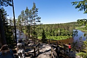 Lettland, Erglu Klintis, Adlerfelsen am Gauja Fluss bei Cesis