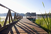 Lettland, Nationalpark, bei Raiskum, Steg, See