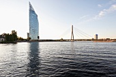 Lettland, Riga, Blick von der Akmens tilts auf den Fluss Daugava
