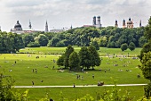 Deutschland, München, Sonnenbaden im Englischer Garten. 