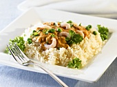 Garnelencurry auf Reis
