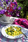 Tagliatelle with peas and mint