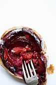Individual Plum Tart with Fork