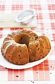A whole-grain Bundt cake with chocolate pieces