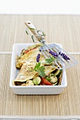 Pancakes filled with vegetables, au gratin