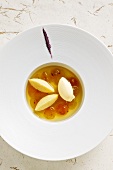 Jellied grape soup with champagne rice