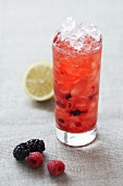 A berry cocktail with crushed ice