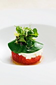 Marinated ricotta with braised tomatoes and herbs