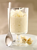 White chocolate mousse with nougat