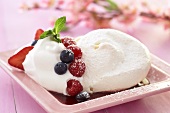 Baked Meringue with Whipped Cream and Berries