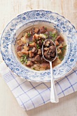 Bread soup with veal liver