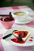 Cheesecake with plum compote