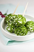 Cream cheese balls with chives