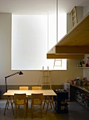 Children's room with gallery in contemporary house