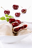 Cherry filled ravioli