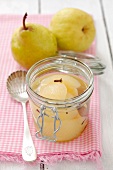 A jar of pear compote