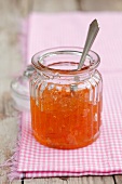 Orange marmalade in a jar
