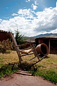 Traditional clay house with garden and clay oven in Peru