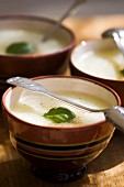 Creamy soup with basil
