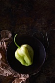A green Habanero chilli pepper