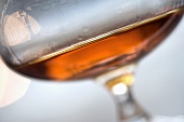 A glass of cognac (close-up)