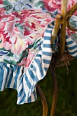 Floral cushion on chair